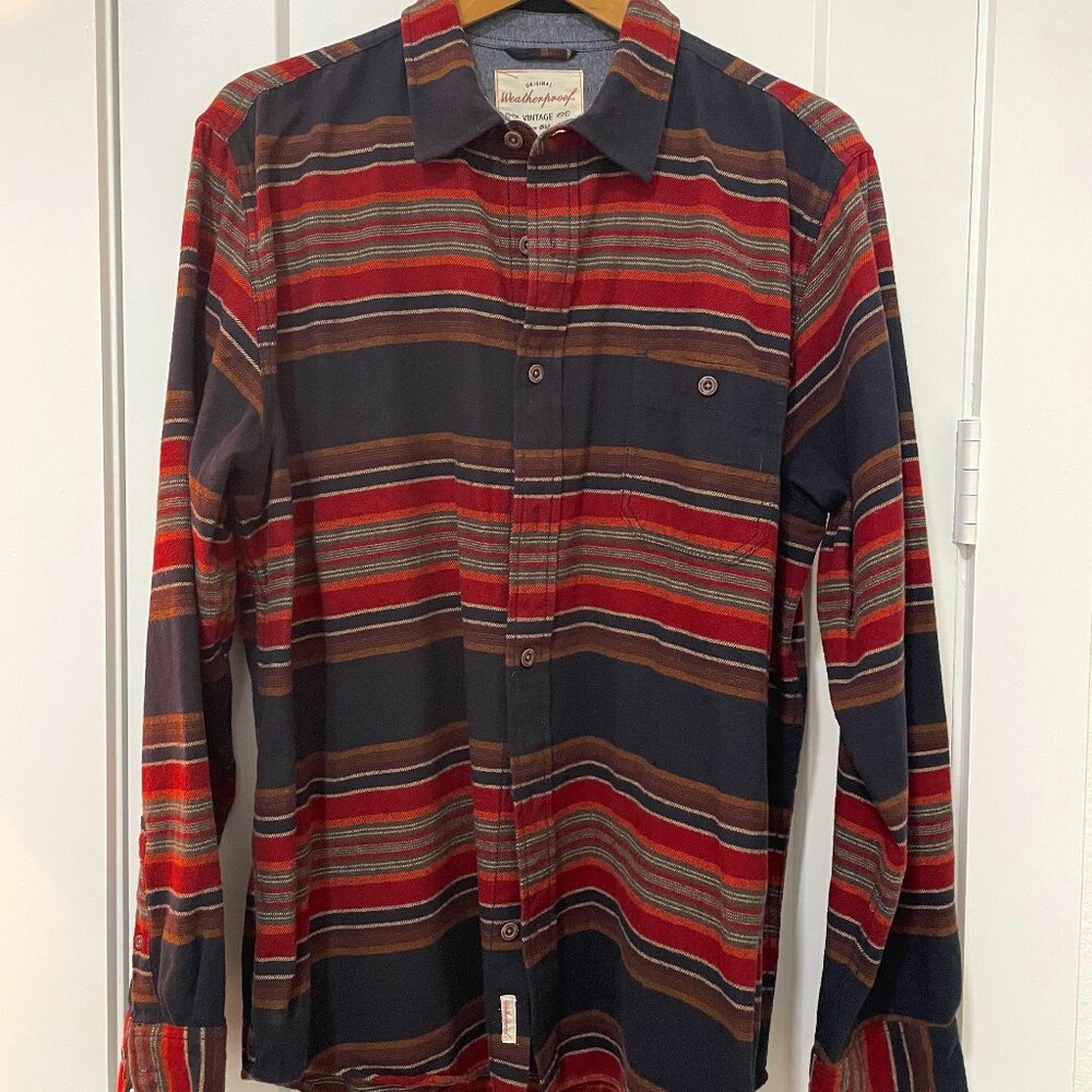 Weatherproof Vintage Men's Long Sleeve Button-Down Flannel Shirt